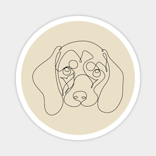 One Line Dachshund Magnet